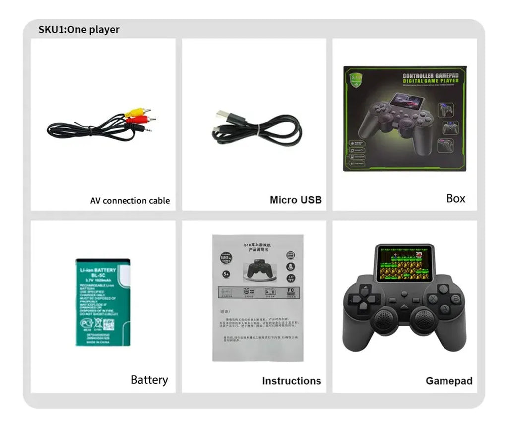 Consola Portátil S10 Videojuegos Retro HD - 500  Juegos Clásicos