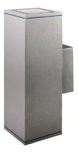 Aplique Muro Pared Doble Foco Bidireccional Porta 2 Dicroica Gu10 Exterior Ip54 Color Gris AUSTRAL - Inversiones Austral ecommerce