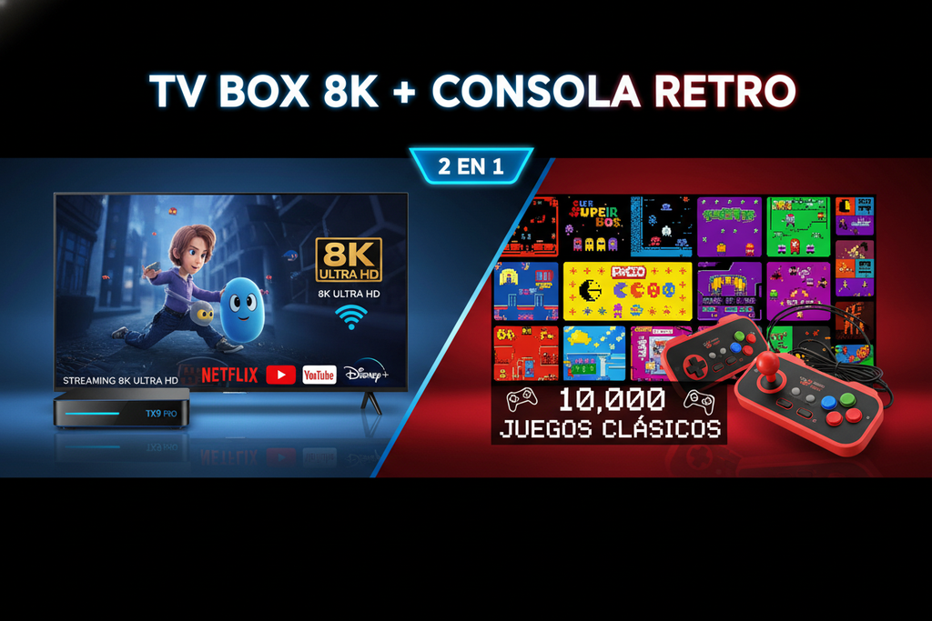 Banner TV Box 8K + Consola Retro 2 en 1