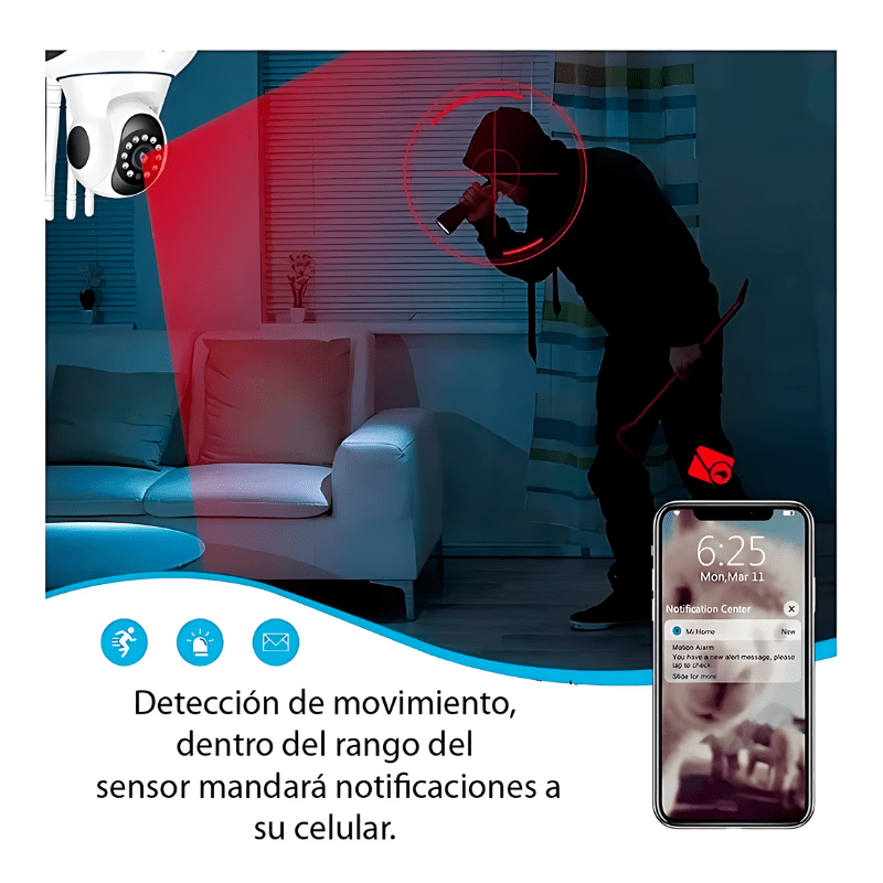 Cámara Robotica IP inalámbrica 360º – Full HD – WIFI | 3 antenas - Inversiones Austral ecommerce