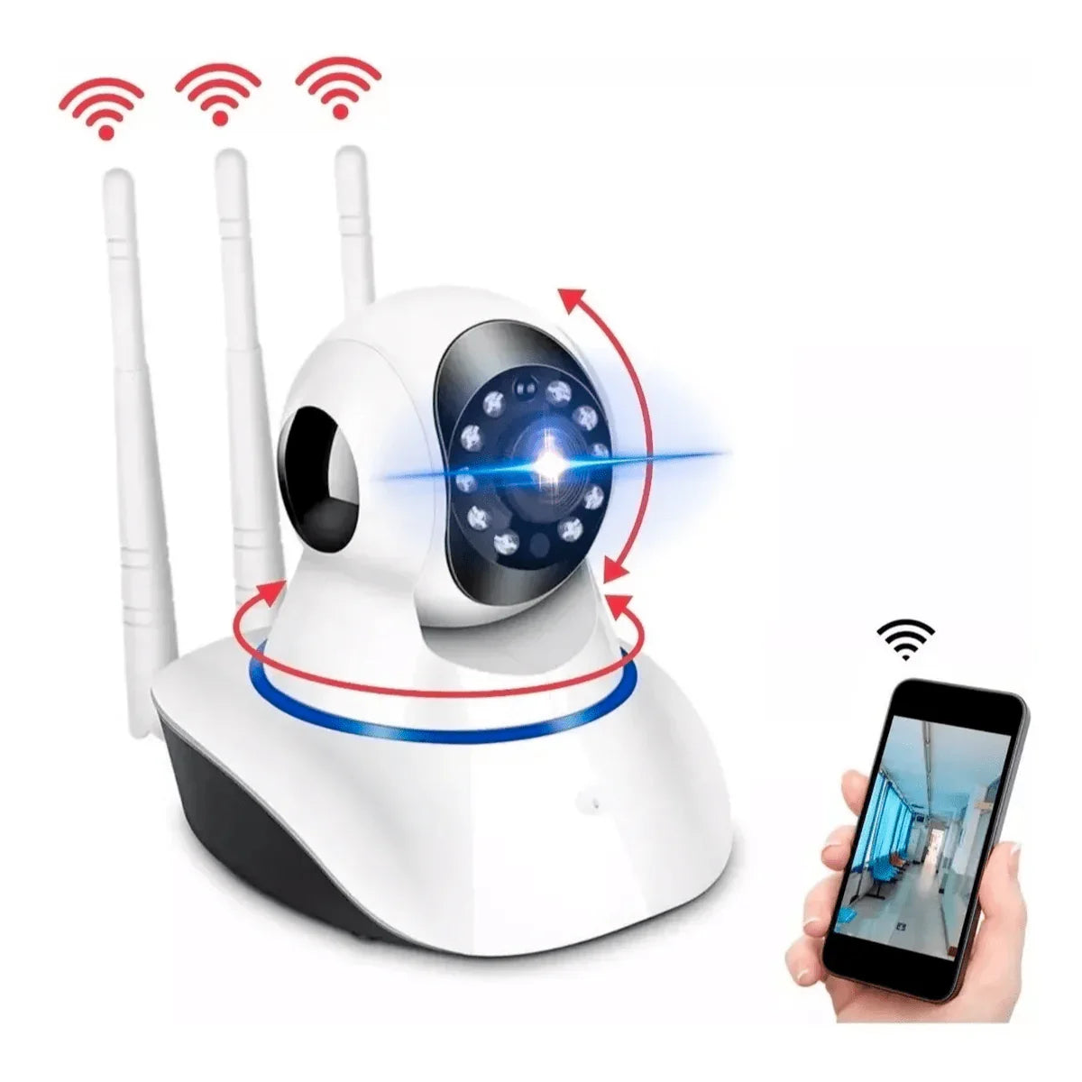 Cámara Robotica IP inalámbrica 360º – Full HD – WIFI | 3 antenas - Inversiones Austral ecommerce