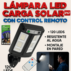 Foco Solar LED 120W con Control Remoto IP67 para exteriores