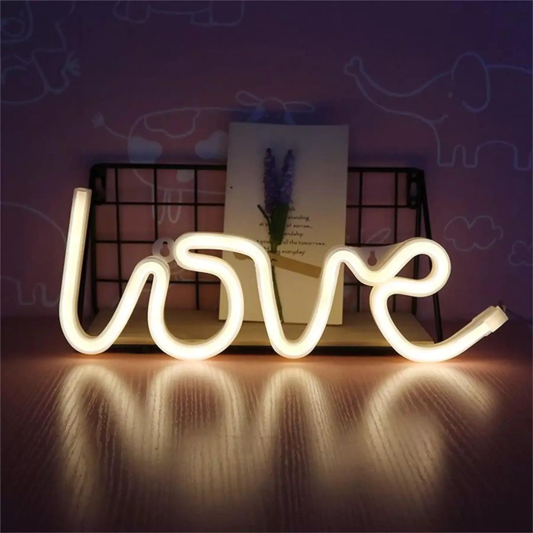 Letrero Led Decorativo Diseño Love - Inversiones Austral ecommerce