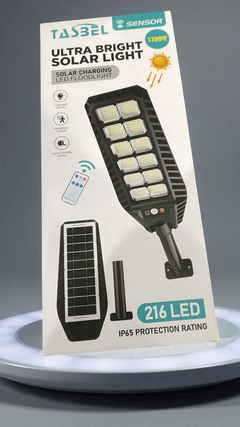 OFERTA FOCO SOLAR LED 1.200W IP65   216 LED MEDIDAS 40x16 cms + Base