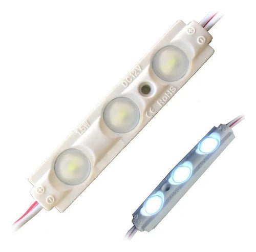 Pack 10 Módulos LED 12V 1.2A 2835 - 3 LEDs 6500K Luz Fría IP65 - Inversiones Austral ecommerce